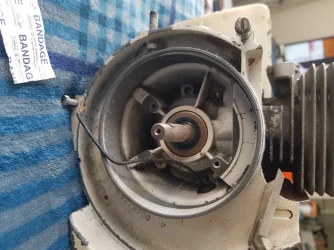 View of where magneto, timing points and puller goes to on 08s Stihl chainsaw.webp
